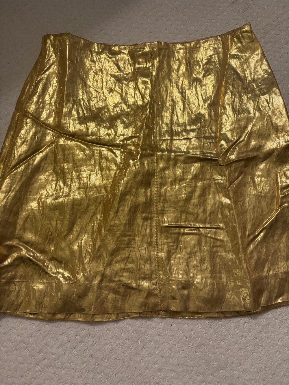 J. Crew Metallic Gold Mini Skirt